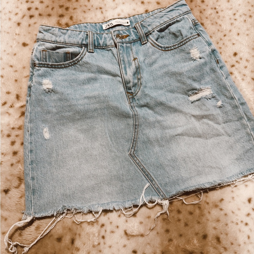 Light Blue Mini Zara Skirt for Casual Wear